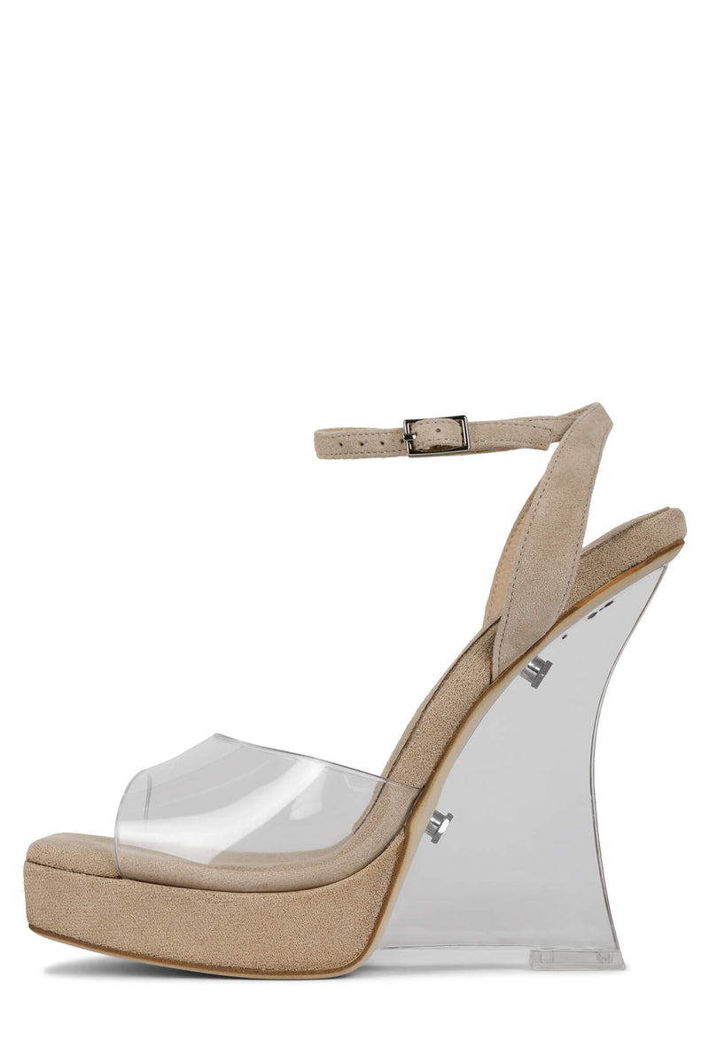 Beige Women's Jeffrey Campbell Minimums Wedges | JHXKAY-024