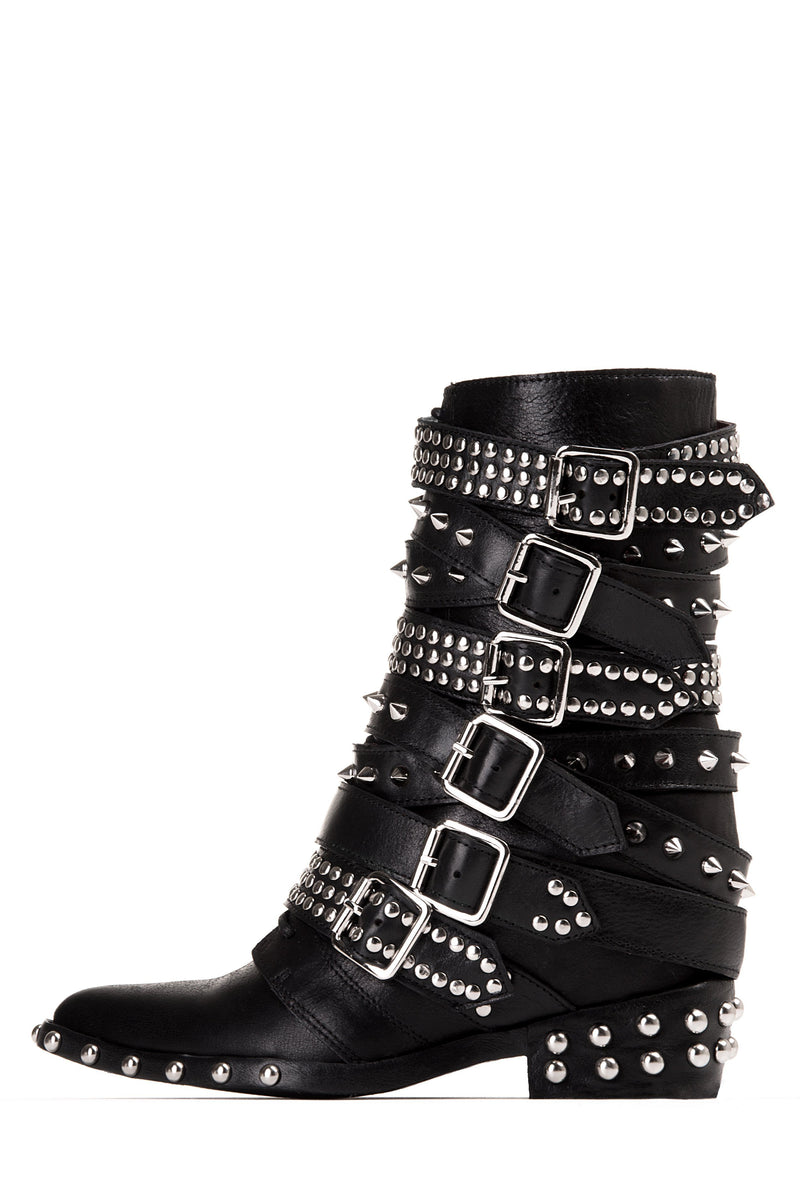 Black Women's Jeffrey Campbell Draco-Stud Ankle Boots | BJLZMP-829