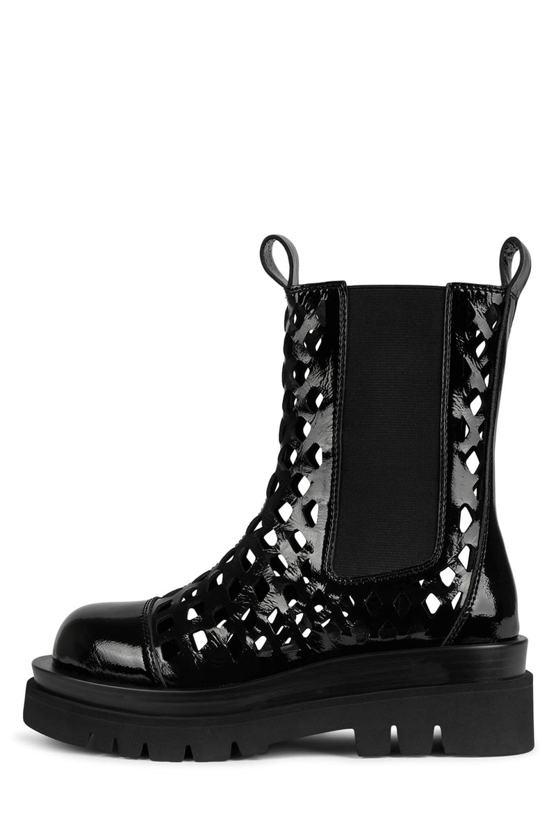 Black Women's Jeffrey Campbell Tanked-P Ankle Boots | CHMBZI-170