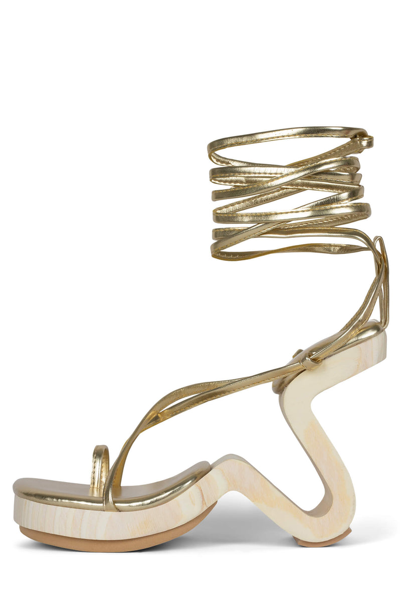 Gold Women's Jeffrey Campbell All-That Heels | UYISHK-840