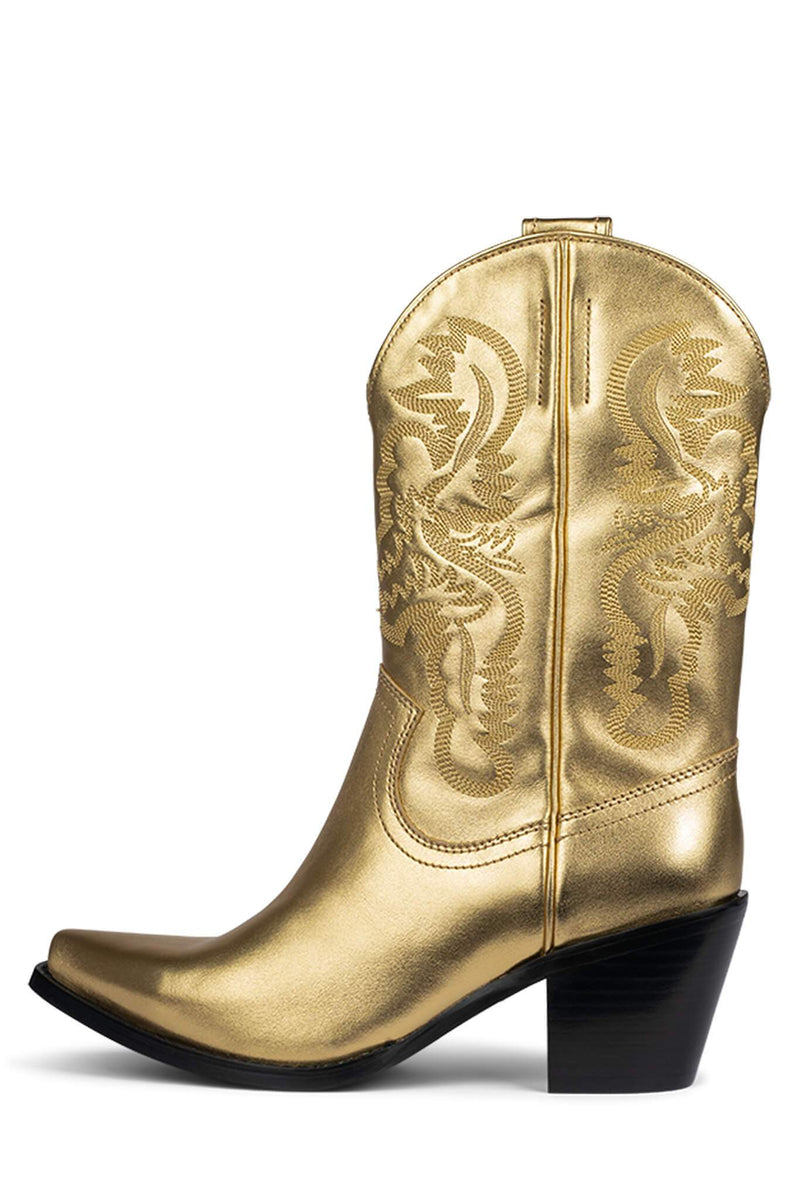 Gold Women's Jeffrey Campbell Rancher-Md Cowboy Boots | NUFHXB-123