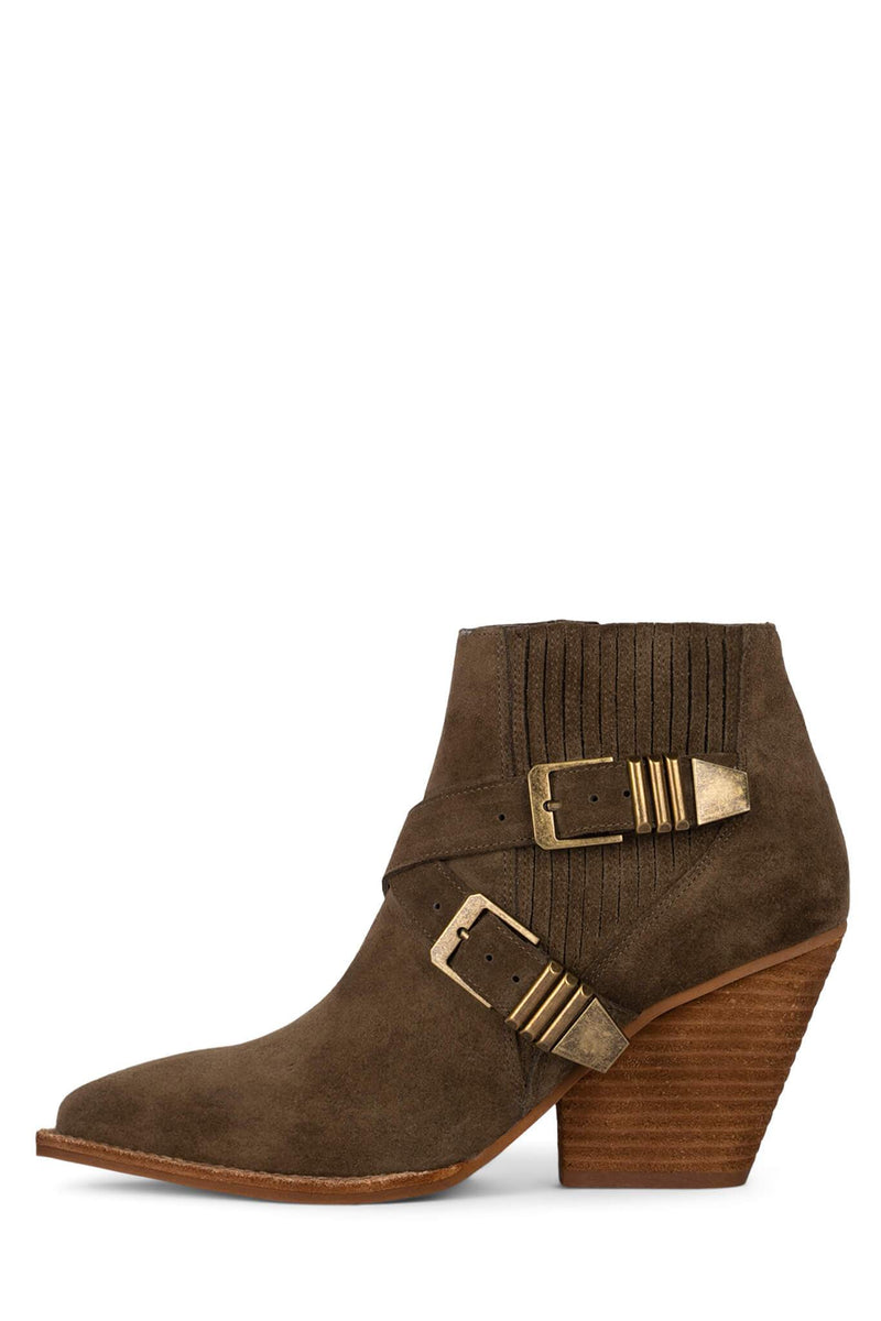 Khaki Women's Jeffrey Campbell Texan Ankle Boots | MZWSJA-501