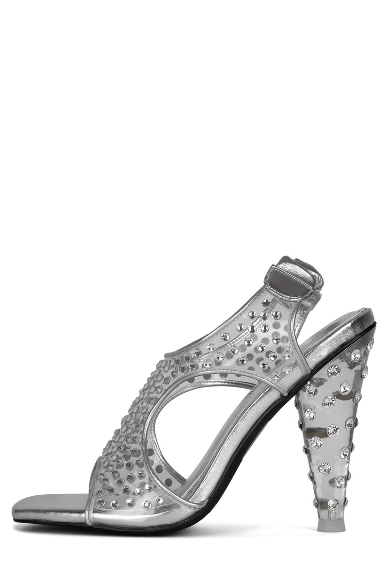 Silver Women's Jeffrey Campbell Genevieve Heels | ORKSNF-375