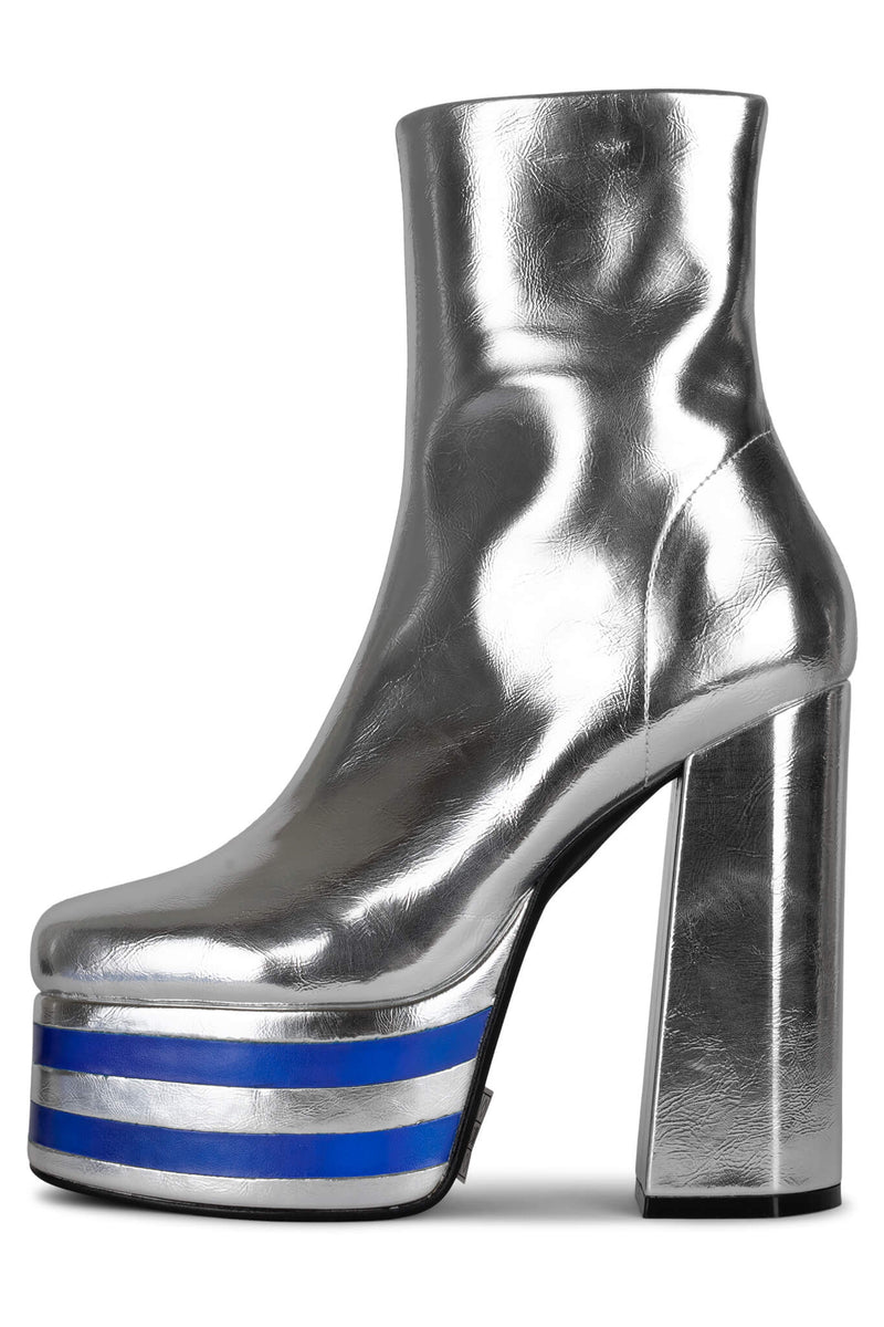 Silver Women's Jeffrey Campbell Just-Dance Ankle Boots | NHXKVT-685