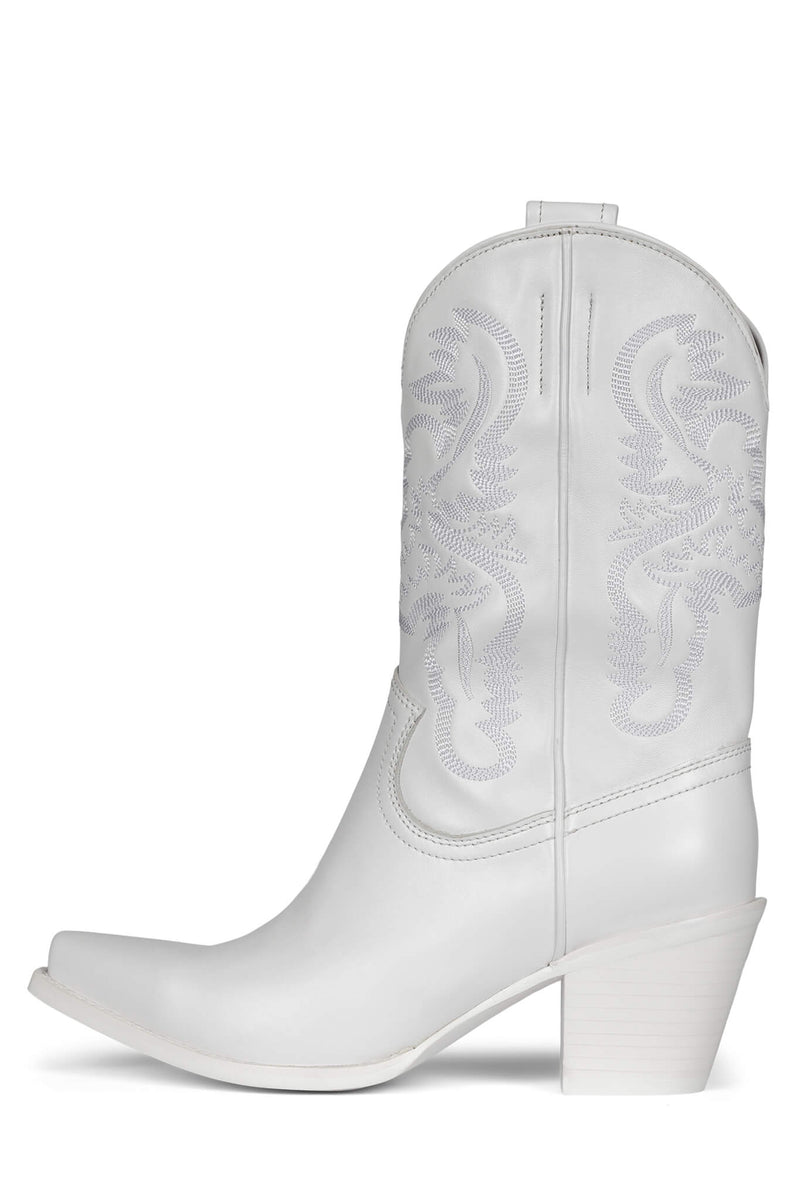 White Women's Jeffrey Campbell Rancher-Md Ankle Boots | DQLJWZ-516