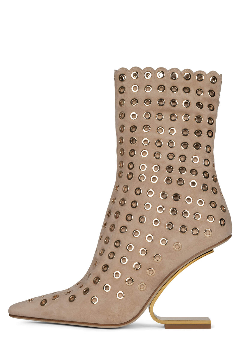 Beige Gold Women\'s Jeffrey Campbell Compass-E Ankle Boots | TKSDVX-108