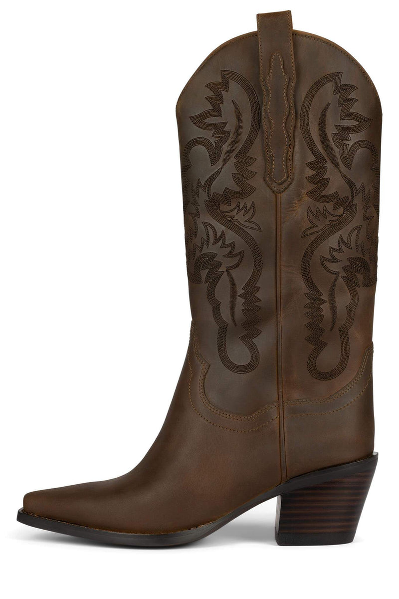 Beige Women's Jeffrey Campbell Dagget Cowboy Boots | TGMUQX-894