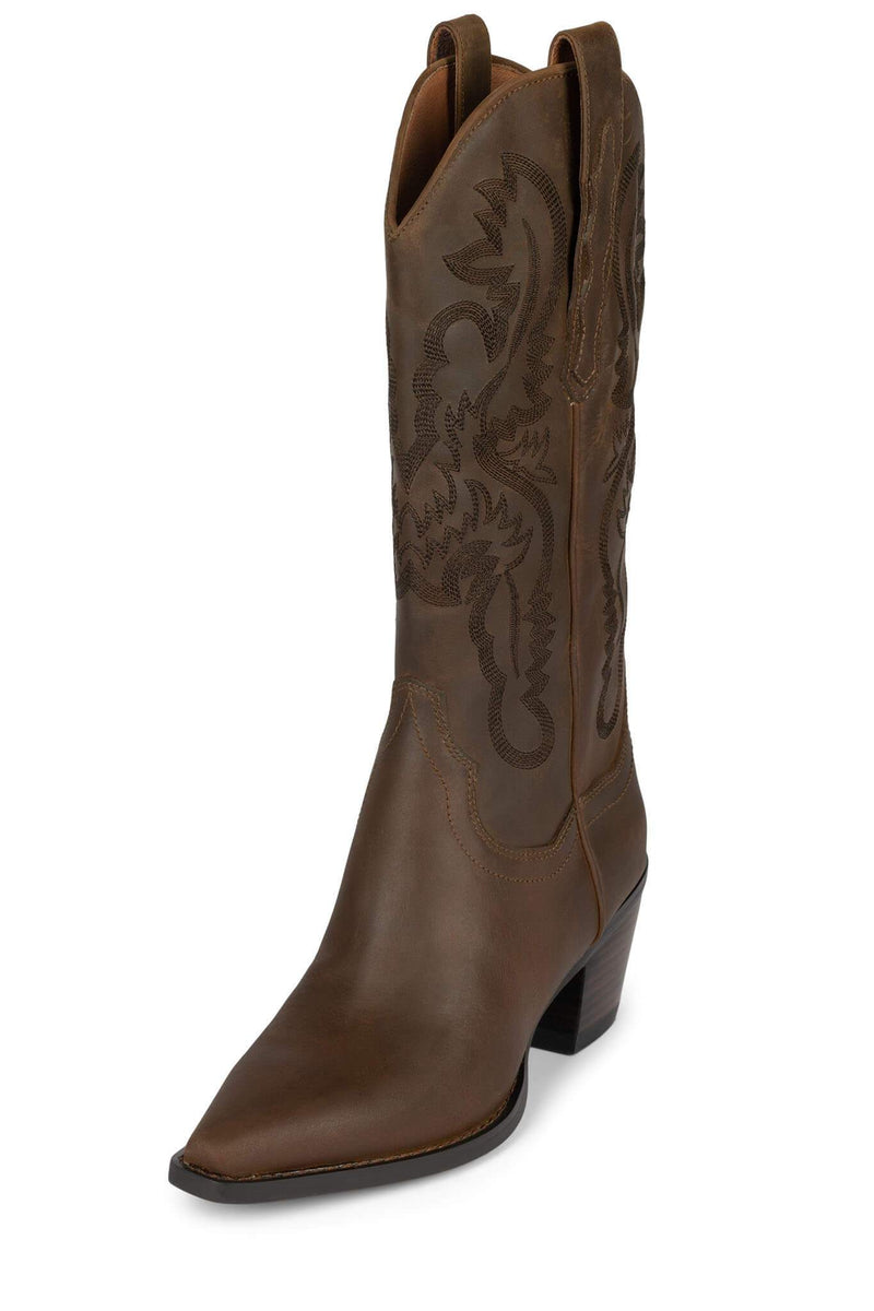 Beige Women's Jeffrey Campbell Dagget Cowboy Boots | TGMUQX-894