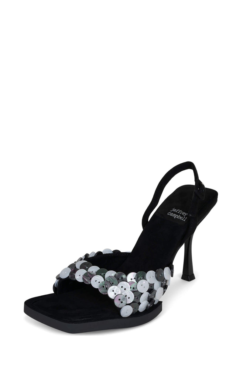 Black Women's Jeffrey Campbell Buttoned Heels | KAEIVJ-920