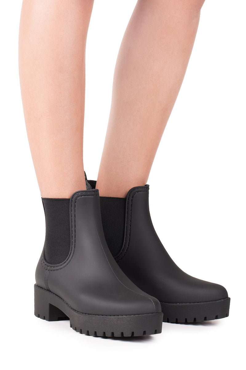 Black Women's Jeffrey Campbell Cloudy Rain Boots | IMRYNT-812