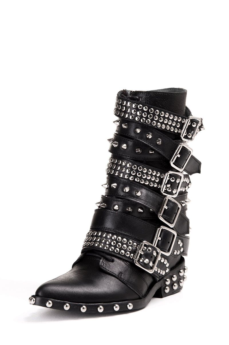 Black Women's Jeffrey Campbell Draco-Stud Ankle Boots | BJLZMP-829