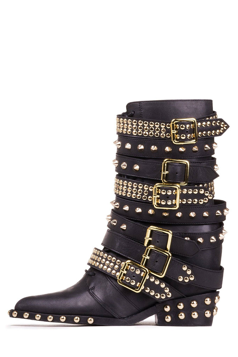 Black Women's Jeffrey Campbell Draco-Stud Ankle Boots | BJLZMP-829