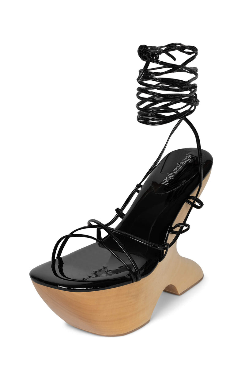 Black Women's Jeffrey Campbell Liah Wedges | EGHXBL-480