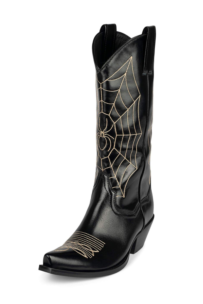 Black Women's Jeffrey Campbell Spiderweb Ankle Boots | MVYIPJ-305