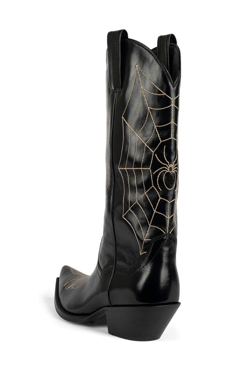 Black Women's Jeffrey Campbell Spiderweb Ankle Boots | MVYIPJ-305