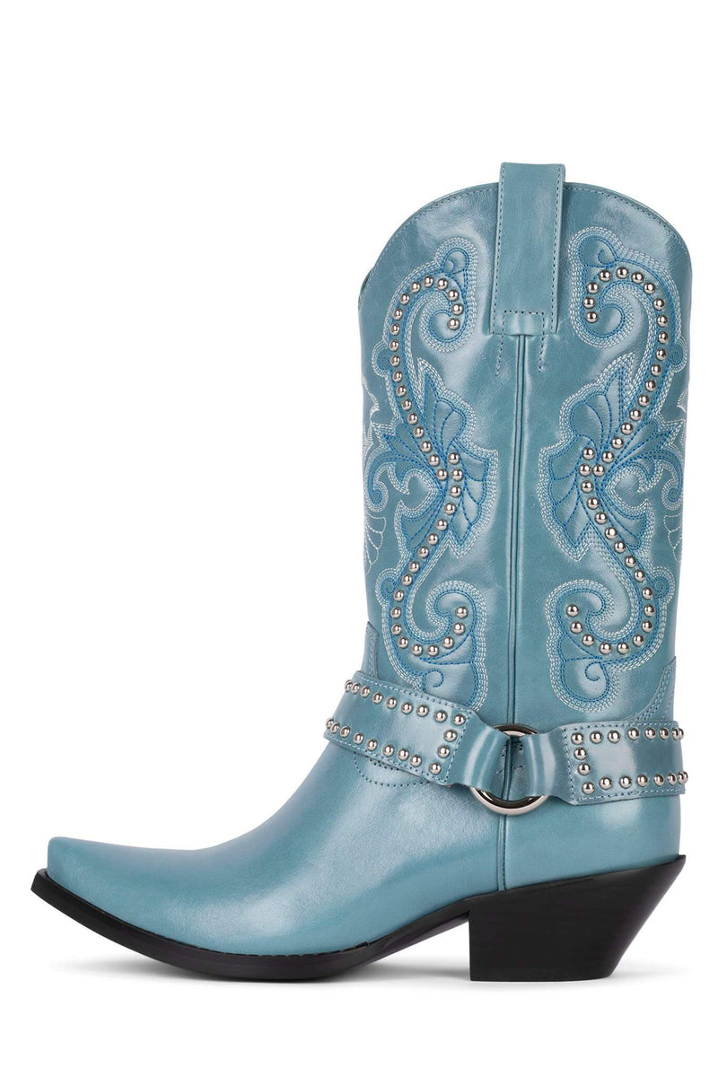 Blue Women\'s Jeffrey Campbell The-Kid-H Cowboy Boots | OZCWYK-102