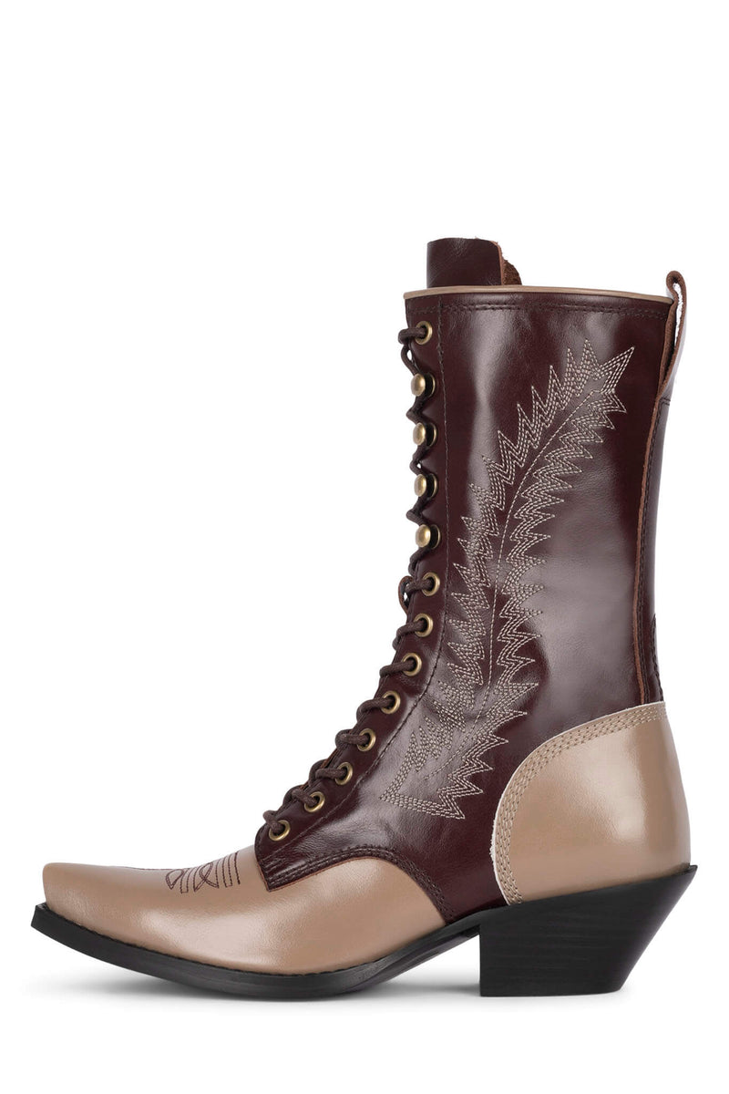 Brown Women\'s Jeffrey Campbell Gitty-Up Ankle Boots | FXPANE-847