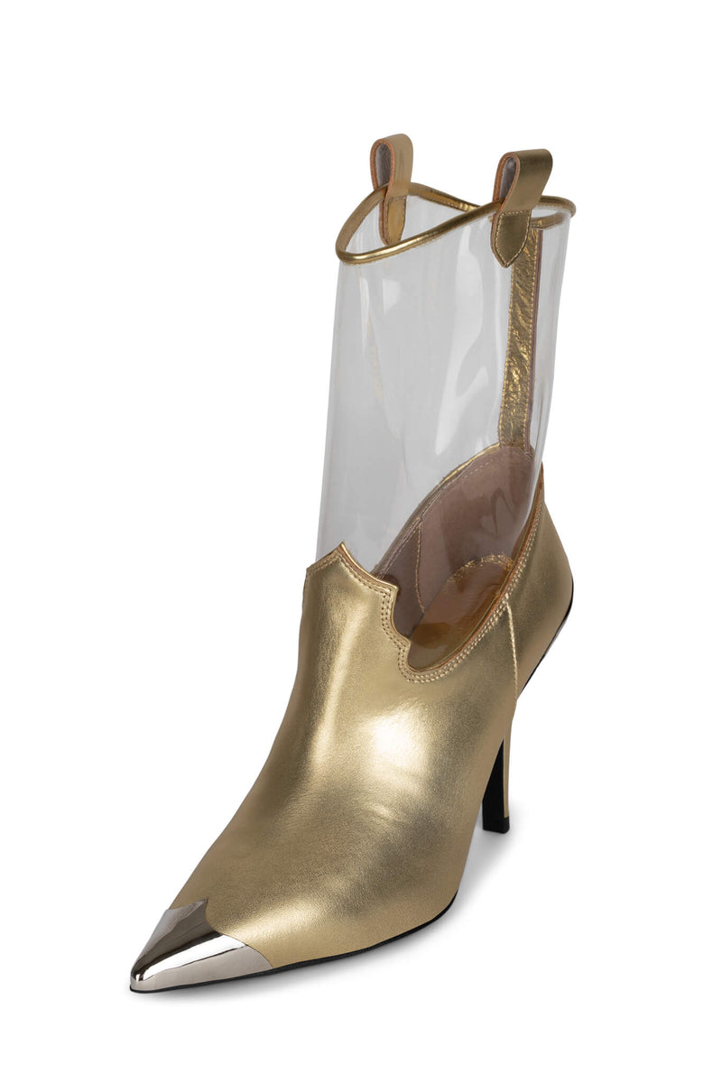 Gold Women's Jeffrey Campbell Elpaso-V Ankle Boots | RFUNAI-291