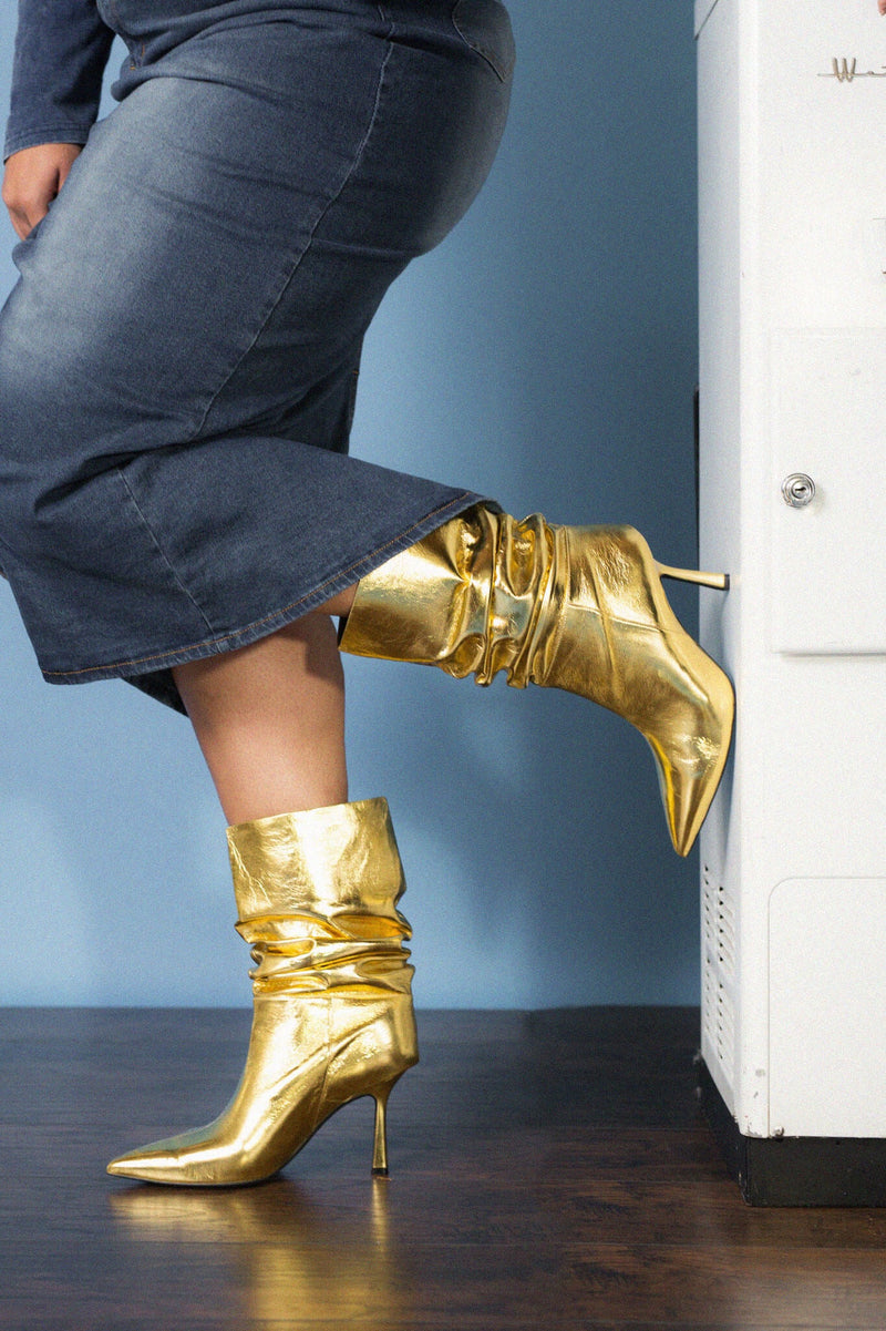 Gold Women's Jeffrey Campbell Guillo-2 Ankle Boots | PQIEXV-547