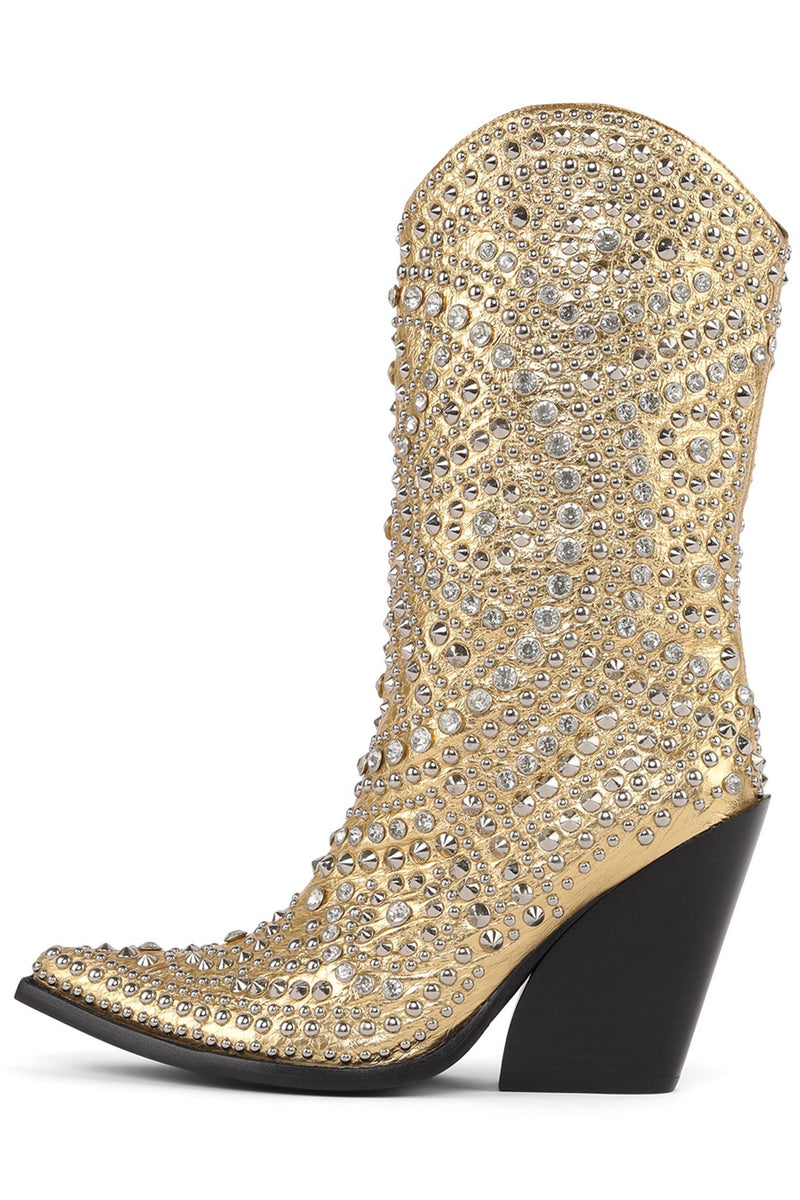 Gold Women\'s Jeffrey Campbell Studley Ankle Boots | BZOJHT-390