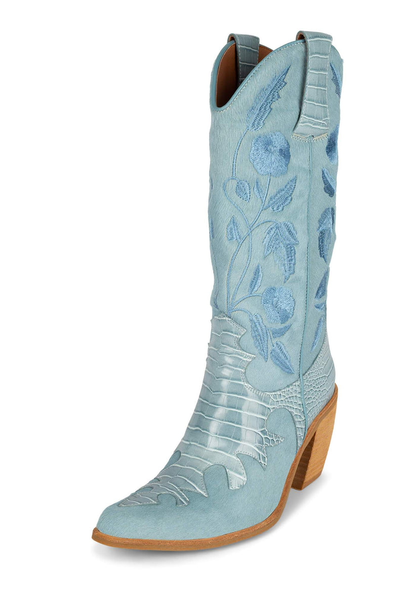 Light Blue Women's Jeffrey Campbell En-Guard-F Cowboy Boots | PZBWHG-528