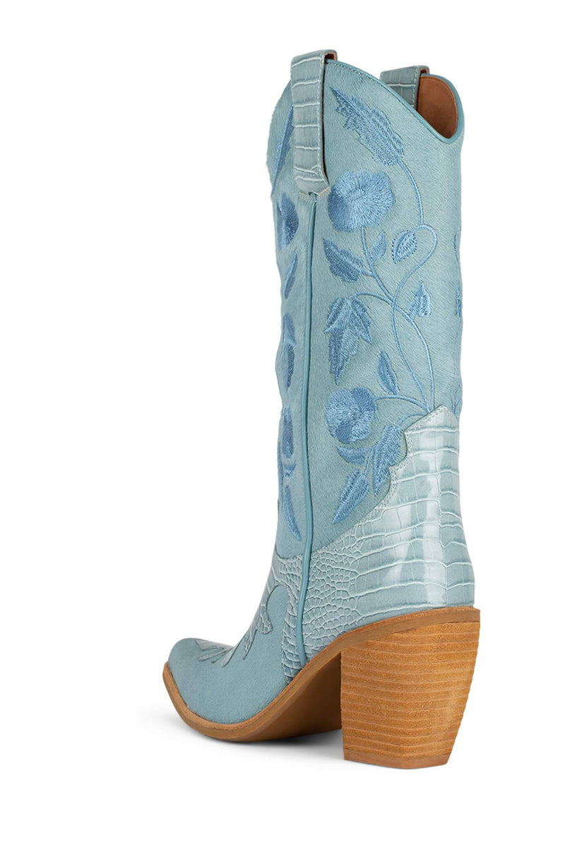 Light Blue Women's Jeffrey Campbell En-Guard-F Cowboy Boots | PZBWHG-528