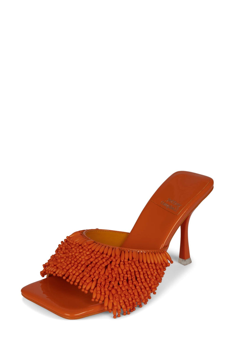 Orange Women's Jeffrey Campbell Beaded-Me Heels | IWCBHM-514