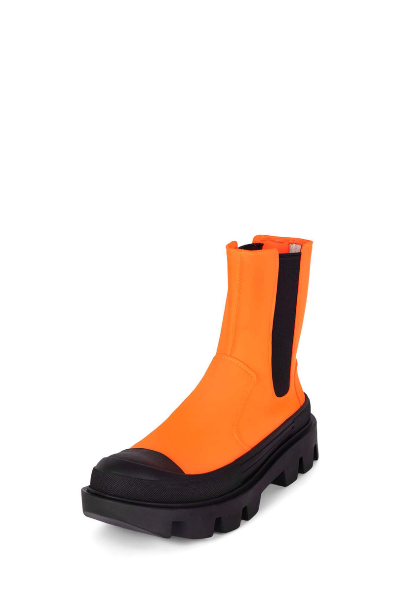 Orange Women's Jeffrey Campbell Tough-Guy Rain Boots | IEPBGS-432