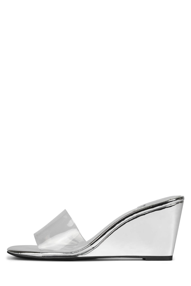 Silver Women\'s Jeffrey Campbell C-Through Wedges | QLIROG-908