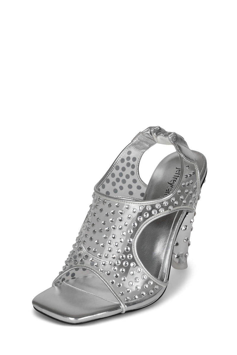 Silver Women's Jeffrey Campbell Genevieve Heels | ORKSNF-375