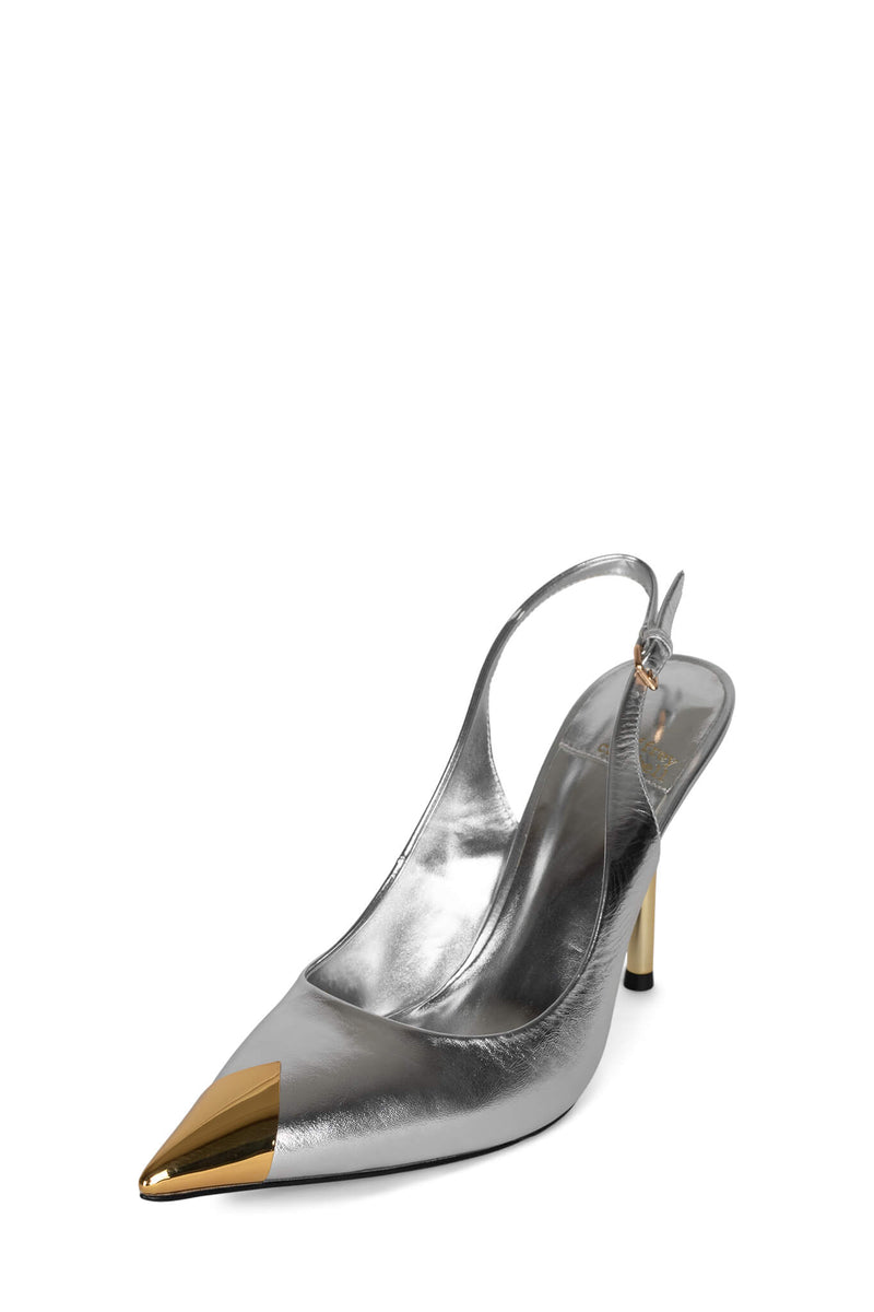 Silver Women's Jeffrey Campbell Riddler-Mt Heels Shoes | IQWSUO-107