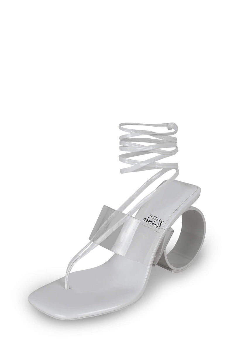 White Women's Jeffrey Campbell Nonagon Heels | CKMWZX-416